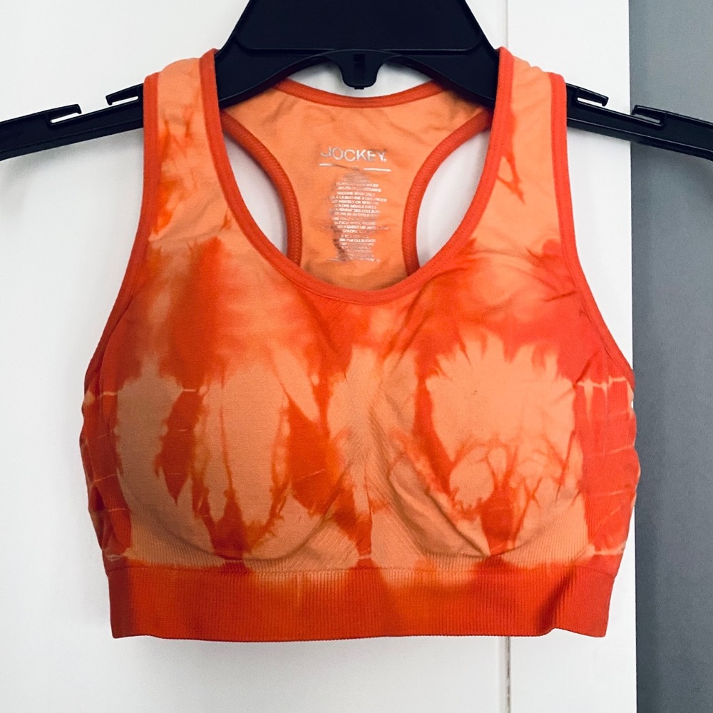 Jockey Orange Tie Dye Padded Sports Bra sz S